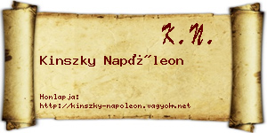 Kinszky Napóleon névjegykártya